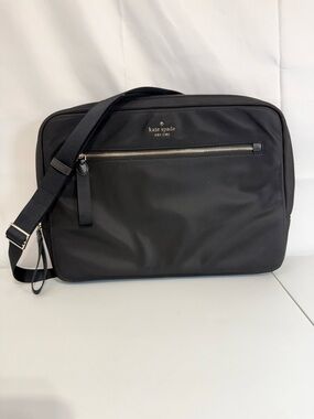 Kate Spade Black Nylon Laptop Bag Travel Messenger Crossbody